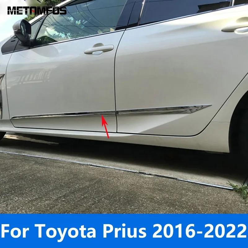 Car Accessories For Toyota Prius 2016 2017 2018     Chrome Door Side Line Strip Body Skirt Molding Trim Sticker
