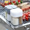 4in1 Camping Gewürzstreuer Mehrzweck Gewürzglas mit Deckel 4-Fächer Für Outdoor BBQ Kochen Salz Pfeffer Aufbewahrungsbox
