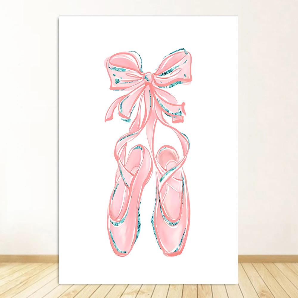 Little Princess Ballerina Canvas Poster Pink Swan Print Painting Nursery Wall Art Posters Ballet Girl Picture Baby Room Decor