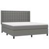 VidaXL Lit à sommier tapissier avec matelas Gris foncé 160x200cm Tissu - Modèle 3131762