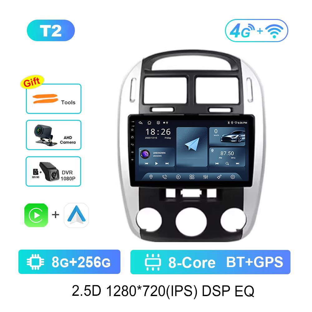 9 Inch GPS Navigation Android OS for Kia Cerato 2004 - 2008 4G DSP Stereo Car Radio Multimedia Player WiFi Bluetooth Cooling Fan