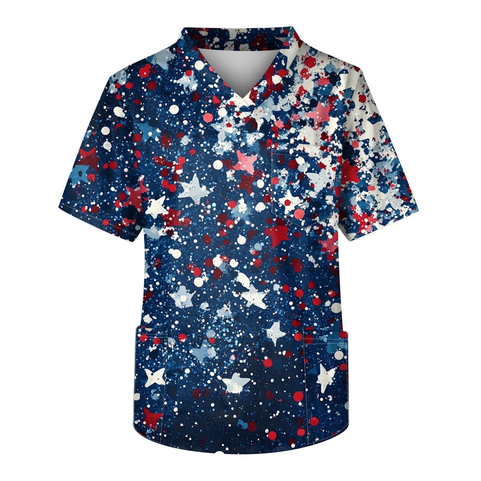 

Мужской топ с коротким рукавом, V-образным вырезом и принтом, нагрудным карманом XL