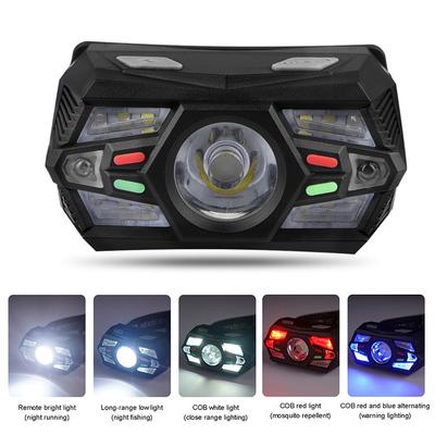 LED Outdoor Stirnlampe Bewegungssensor Leistungsstarke Stirnlampe Taschenlampe 5 Stufen Camping Stirnlicht für Outdoor Camping Laufen