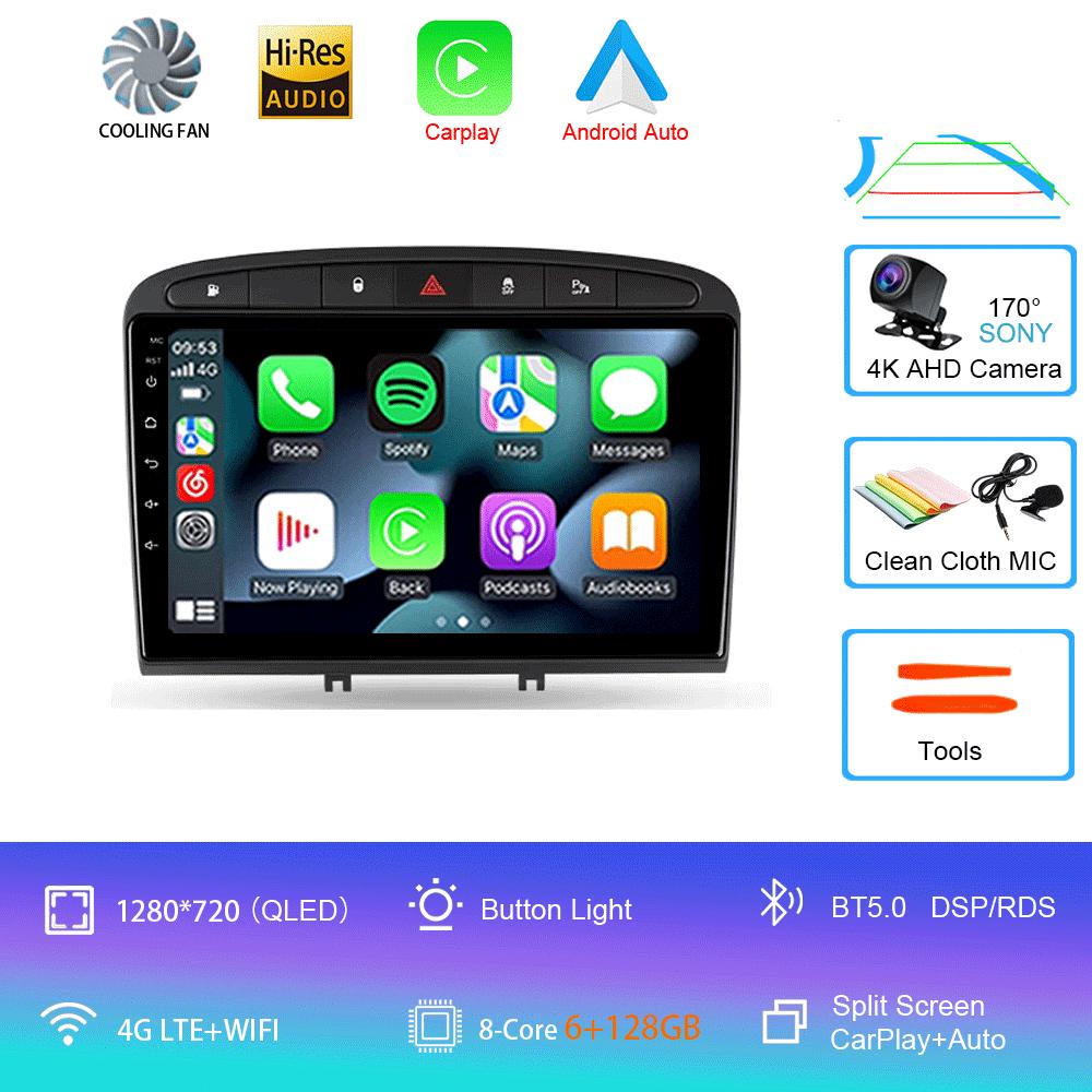Android 14 Carplay Auto For Peugeot 308 308SW 2007-2015 408 2012-2020 GPS Car Radio Multimedia Video Player Stereo WIFI+4G DSP
