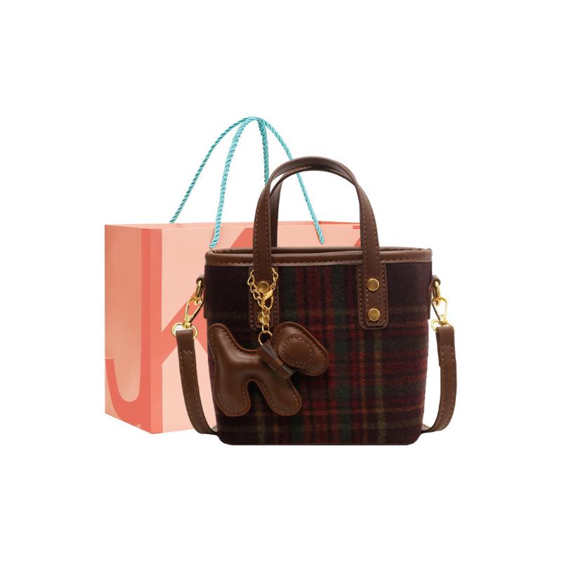 New JANE KLAIN Fabric With Synthetic Leather One Shoulder Handbags Women's Coffee/Green JK-BA1738