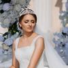 Elegant Evening Accessories Set Crystal Hair Crown Drop Earrings Pendant Necklace Wedding Headpiece for Daily Party