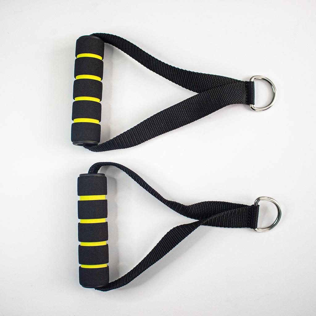 Upgraded Gym Cable Handles Nylon Webbing Resistance Band Rubber Foam Handle Fitness Accessories