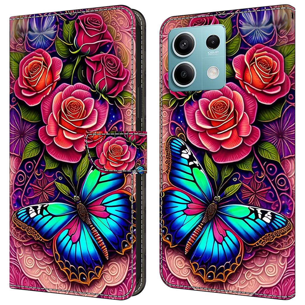 For Xiaomi Redmi Note 13 5G Case Pattern Design PU Leather Shockproof Flip Cover