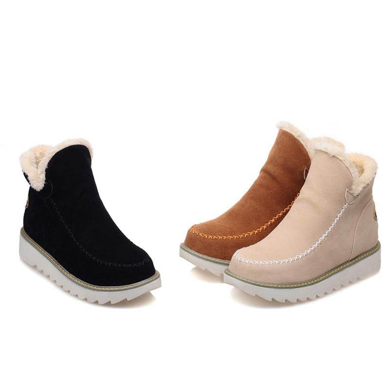 Botines de ante de mujer con suave forro de borreguillo y suela ancha de  goma comprar a buen precio — entrega gratuita, reseñas reales con fotos —  Joom