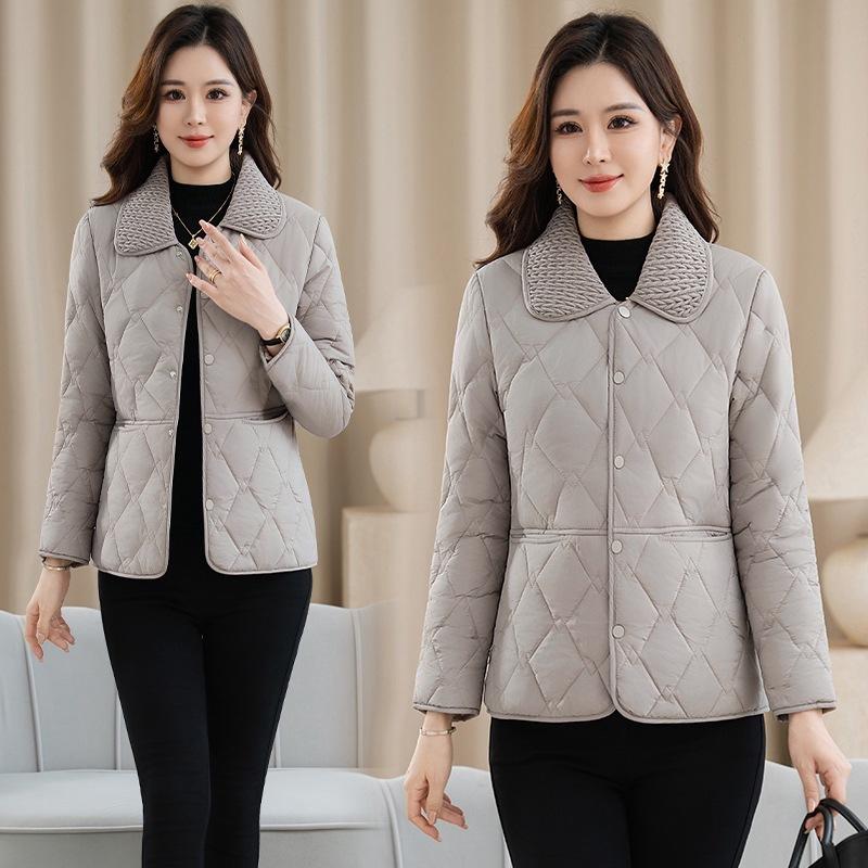 Middle-aged women's clothing mother light and thin winter clothing new cotton-padded jacket foreign gas cotton-padded jacket middle-aged and elderly s