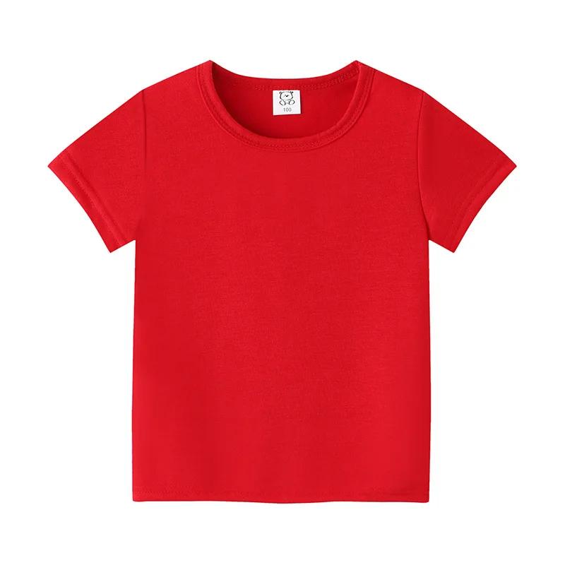 Summer children's short sleeve T-shirt cotton baby clothes boys girls blank Infant T-shirt Kids shirt solid tees tops