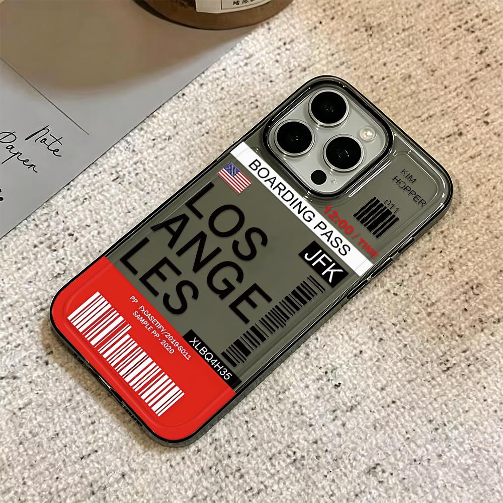Soft Phone Case For Iphone 17 Pro Max Case Los Angeles Boarding Pass Iphone 16 13 12 14 11 15 Plus Silicone Shockproof Cover
