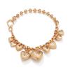 Retro Style Heart Pendant Necklaces Carving Flowers Collarbone Chain Fashion Bead Chain  Women