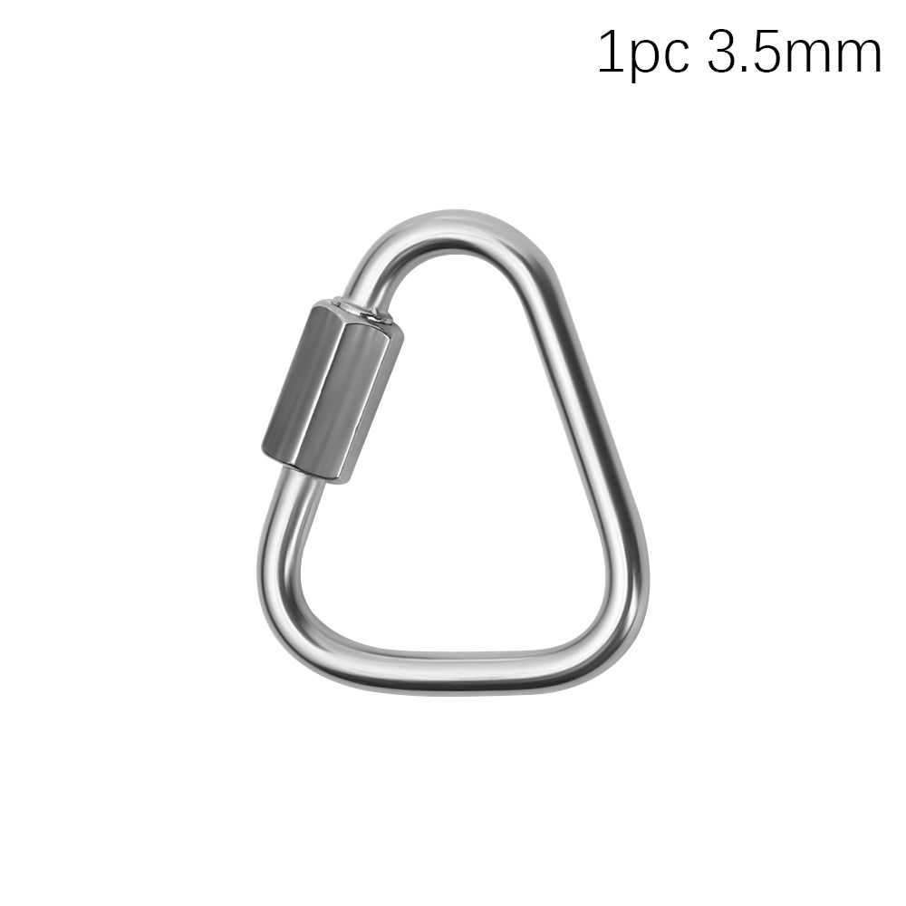 Stainless Steel Triangle Carabiner Outdoor Camping Hiking Keychain Snap Clip Kettle Buckle Chain Screw Lock Accessories