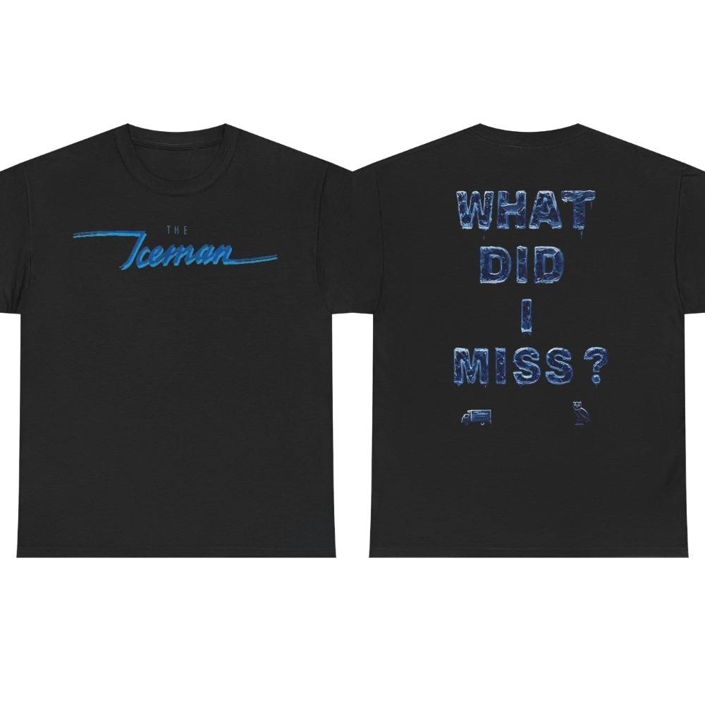 Drake Iceman Merch Tshirt Blue Iceman Black Tee Men Women Oversized Streetwear Y2k Cotton Short Aesthetic Y2k Top S