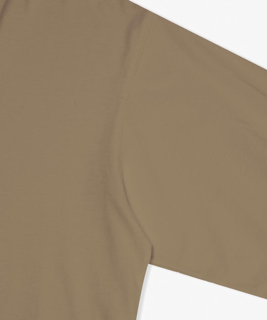 PSSHOPPER Layered Inner Cropped Long Sleeve T-Shirt [Vintage Brown]