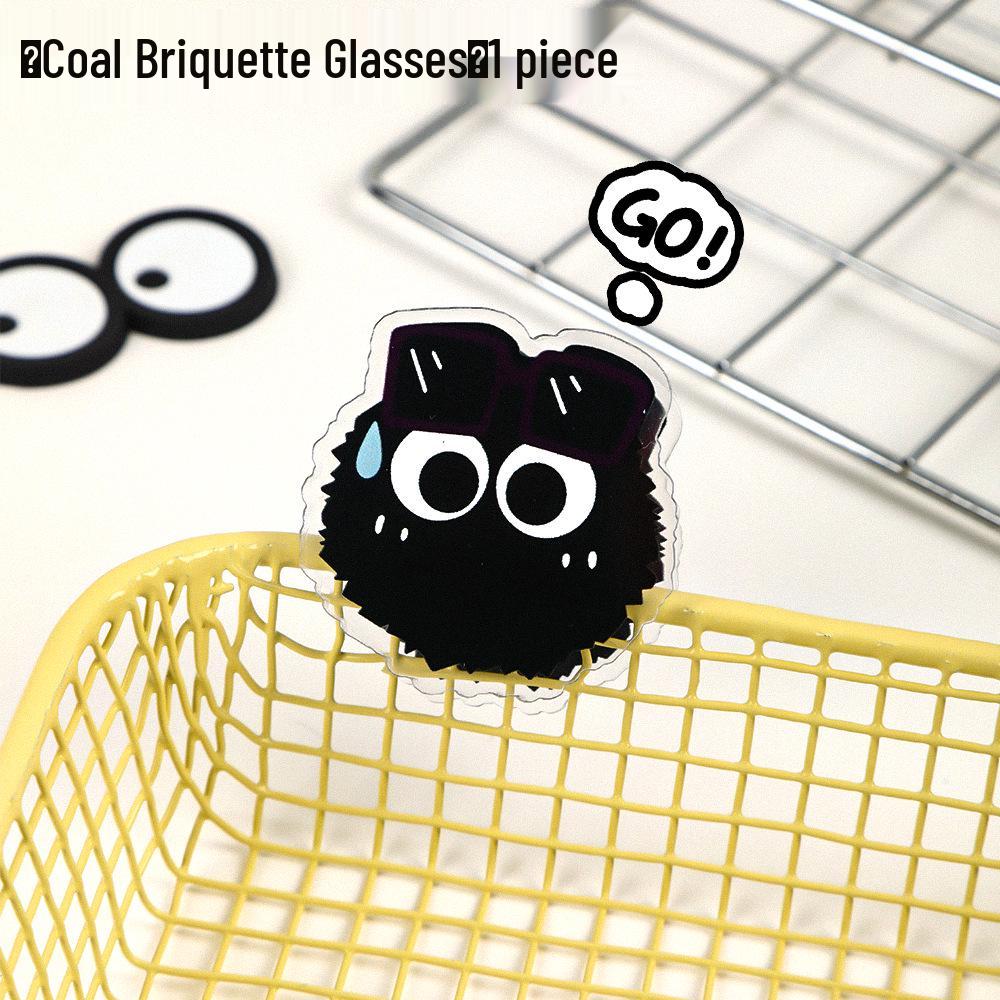 Acrylic Cartoon Coal Ball Clip - Cute Double-Sided Backpack Charm & Snack Sealer