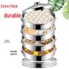 SuLe 47cm Rectangular 5-Layer Thickened Stainless Steel Steamer Pot