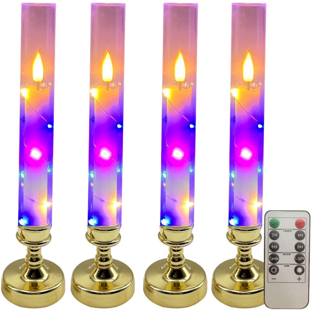Luminous Flameless Candle Lamp Flickering LED Taper Candles Atmosphere Light  Wedding Party Decor