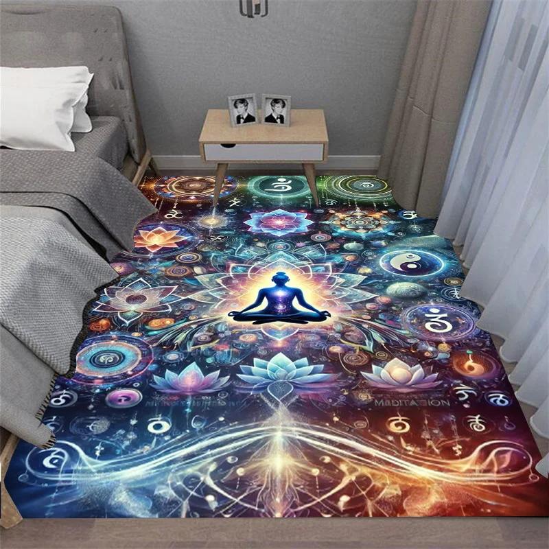 3D Chakra Printed carpet non-slip carpet door mat Yoga mat bedroom decoration area rug bedroom decor birthday gift