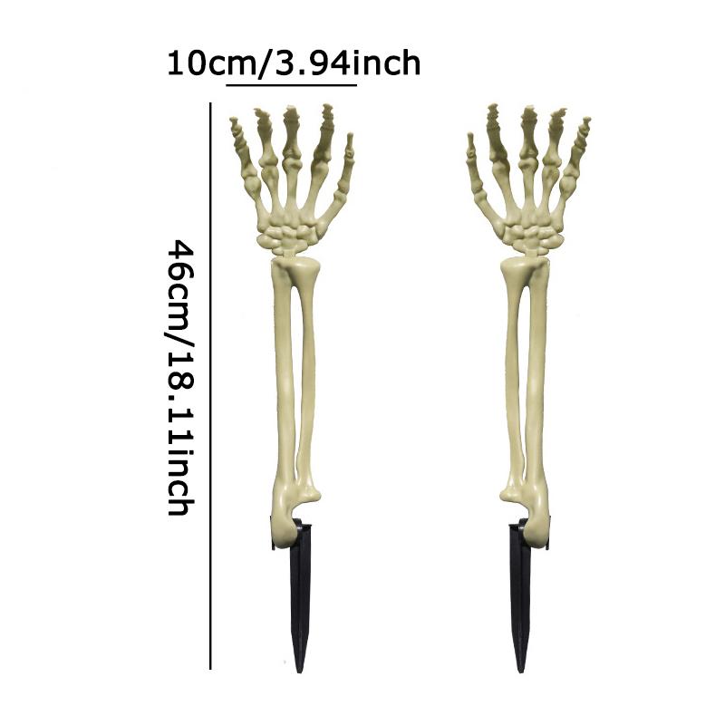 WTEMPO Halloween Skeleton Stakes Zombie Ghost Arm Stake Severed Plastic Skeleton Hands Yard Signs for Lawn Stakes Garden Halloween Props Decoration