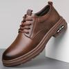 Men Leather Shoes Spring British Thick Soled Casual Derby Shoes Men Formal Wear Wedding Workwear Low Top