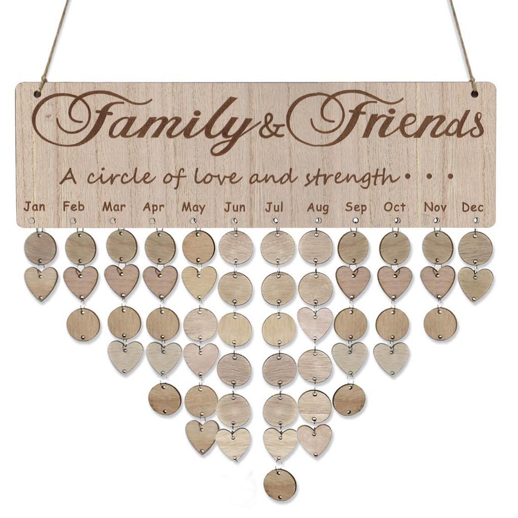 Calendar Reminding Wood Friends Gifts Wooden Calendar Plaque Birthday Reminder Reminder Hanging Calendar Family Birthday Boards