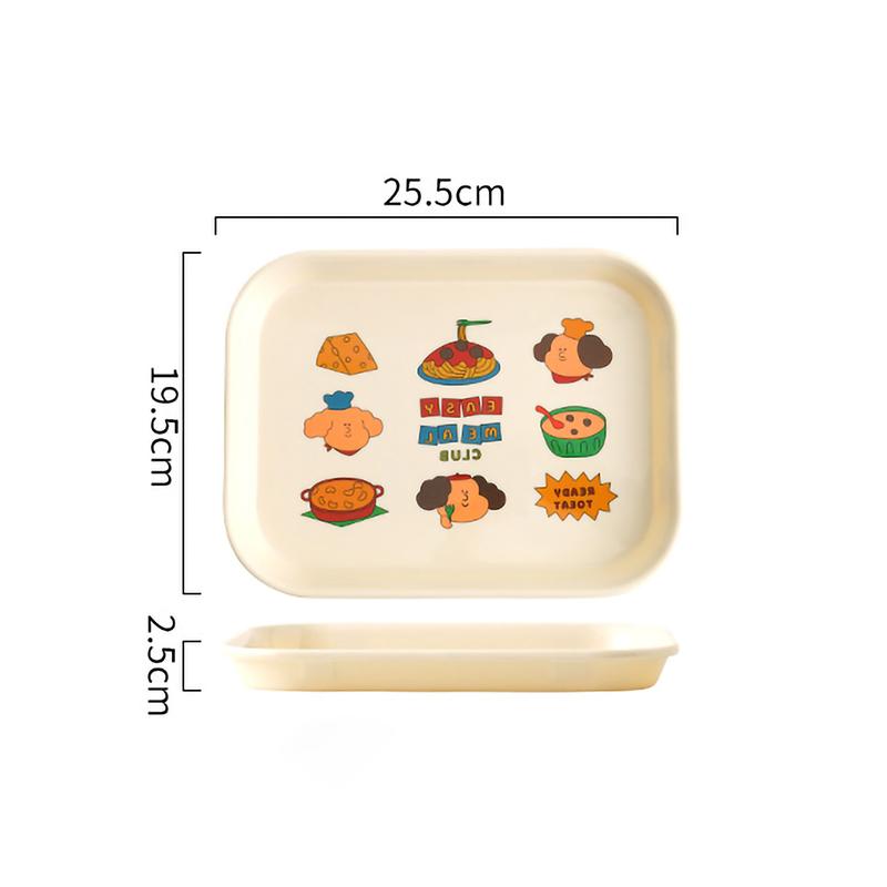 

Милый мультяшный поднос для завтрака, столик, хранение мусора, поднос для закусок, украшения, реквизит для позирования, декоративный реквизит белый