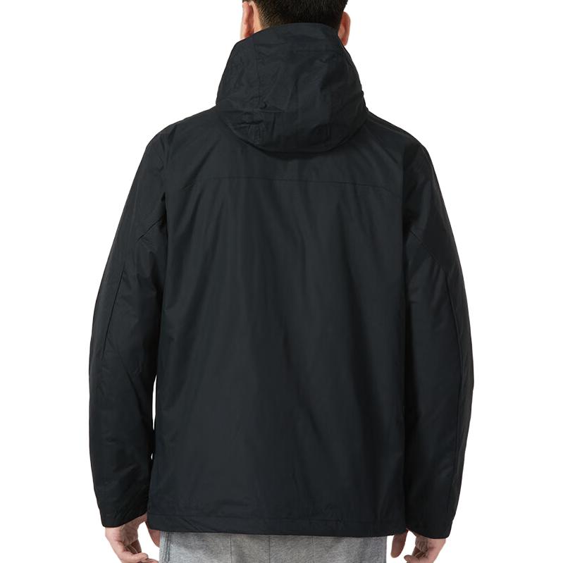 Columbia Solid Color Fleece Three-In-One Hooded Jacket Men Outerwear Black WE0572-011
