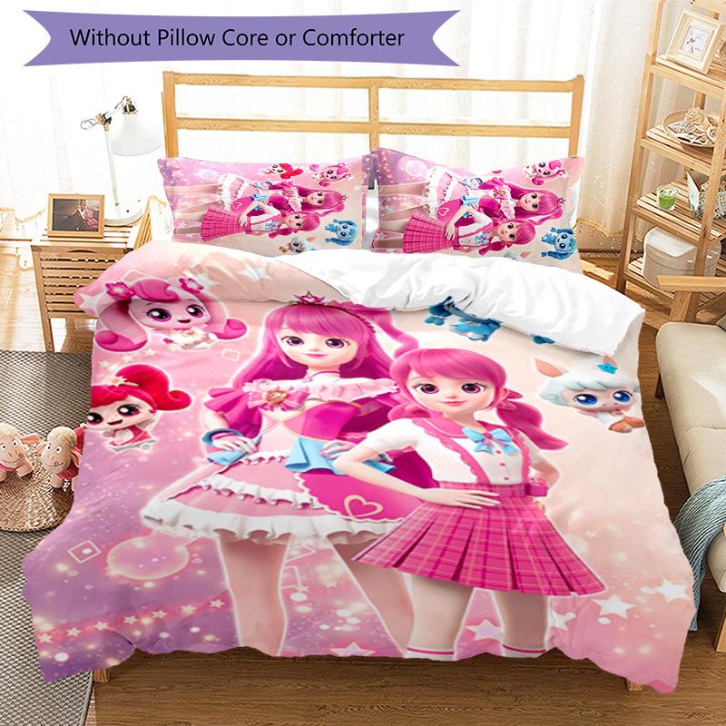 3pcs Catch! Teenieping2 Pattern Bedding Set Duvet Cover Set Includes Duvet Cover &pillowcases, Perfect All Season Bedroom Decoration & Gift