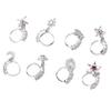 8pcs Hanging Nose Ring Flower Star Heart Pendant Dangle Nose Ring Fashion Jewelry for Women Silver Inner Diameter 8mm