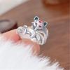 Handcrafted Nine Tail Foxes Peach Ring Open Adjustable Band Allergy resistant Alloy Jewelry Antique Style Foxes Ring