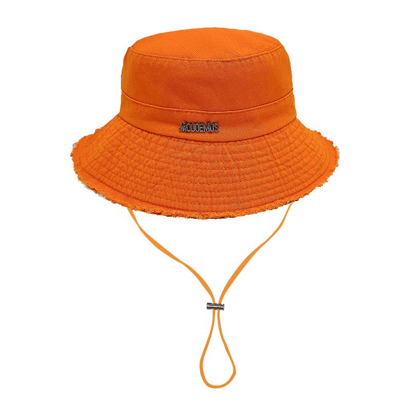 Factory direct sales ins rough edge metal letters big eaves fisherman hat children summer shade outdoor mountaineering hat