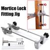 Gray Mortice Lock Jig Set Mortiser Locksmith Woodworking Wood Door Fitting Slot Drill Carbide with Wrench Maintenance Hand