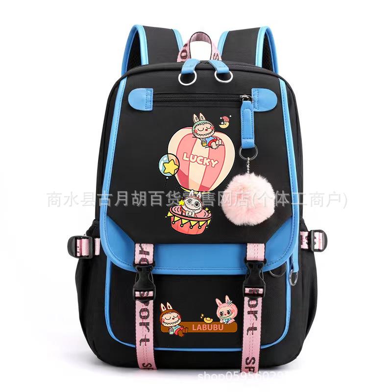 School Bag Printed Backpack USB Port Anime Cartoon Student Large Capacity Canvas Bag