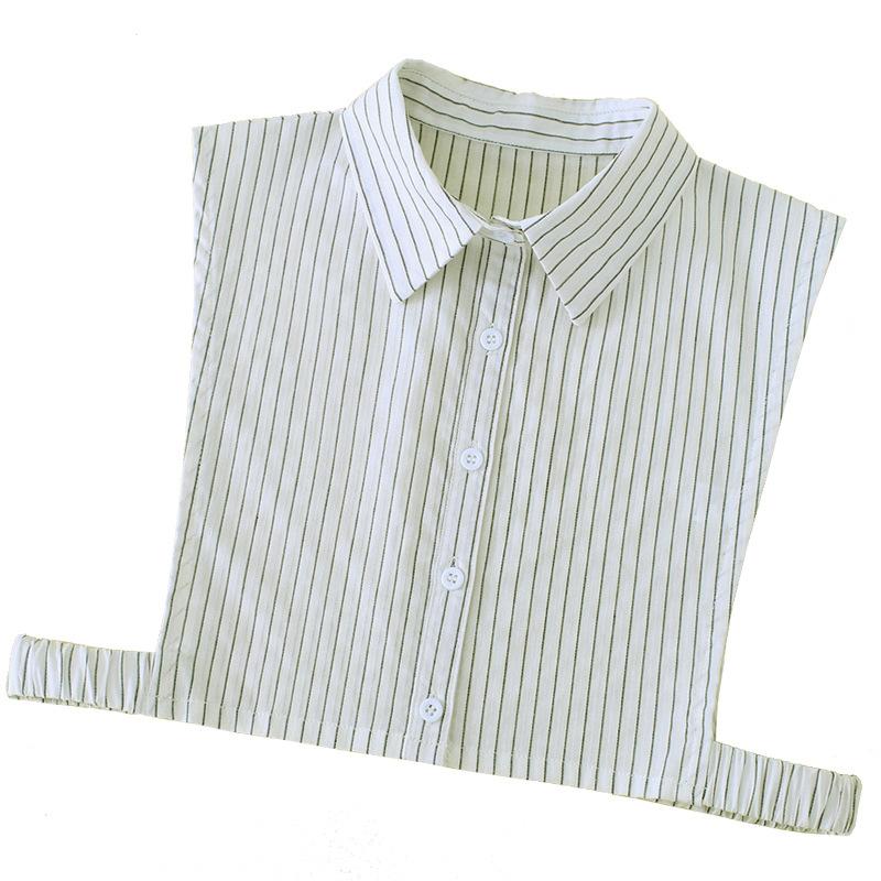 Perfect Match Mens Striped Casual Fake Collars For Women'S Removable Stand Lapel Blouse Half Shirt Detachable Collars False Collar Decor
