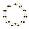 13mm Lucky 20 Flowers Four-leaf Clover Necklace 90cm Reversible Sweater Chain