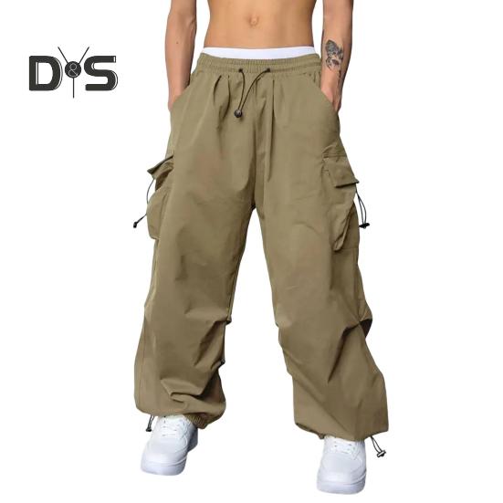 

Женские брюки-карго с эластичной резинкой на талии, быстросохнущие длинные брюки со средней посадкой, однотонные спортивные брюки с широкими штанинами и несколькими карманами XL хаки