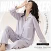 Ishihara Liacceai Long Sleeve Pajamas Front and Relaxed Fit for Perfect for and Winter Women's Set, Opening, Breathable, Comfortable, Loungewear,