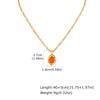 Vintage Oval Gemstone Pendant Necklace for Women, Nature Malachite Opal Stone Stainless Steel Figaro Chain Waterproof Jewelry