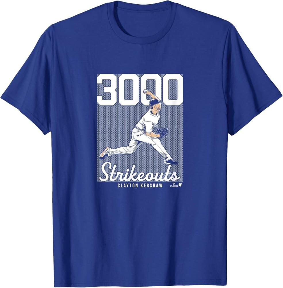 Clayton Kershaw - 3,000 Strikeouts - Los Angeles Baseball T-Shirt 4XL