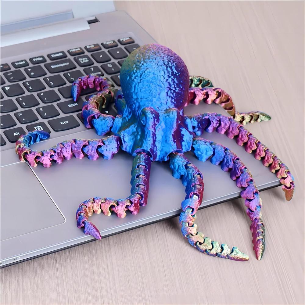 27cm 3D Printed Octopus Movable Joint Toy For Home Office Desk Decor, Ocean Animal Desktop Ornament Fish Tank Decoration Ideal Gifts