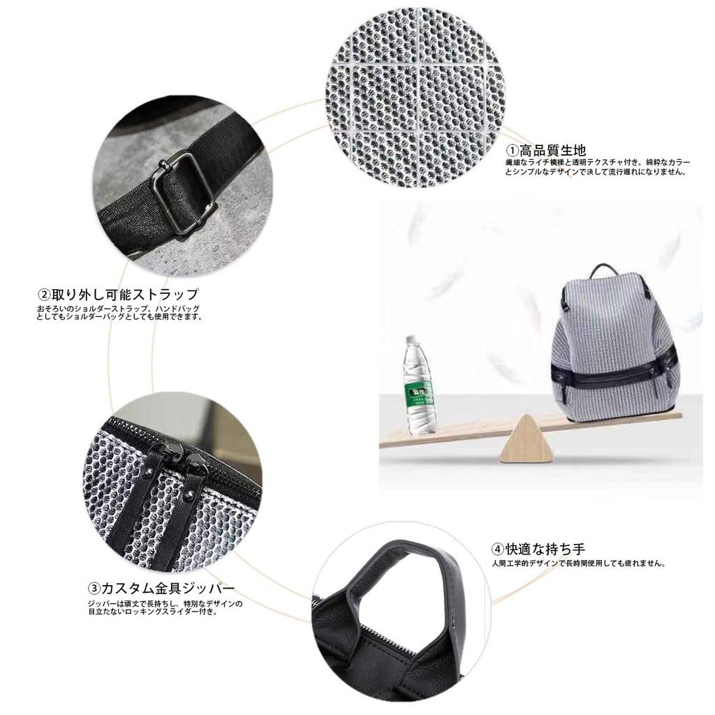 BUKESIYI Women's Mini Backpack, Large Capacity, Waterproof, PU Leather, Gray, JP78110