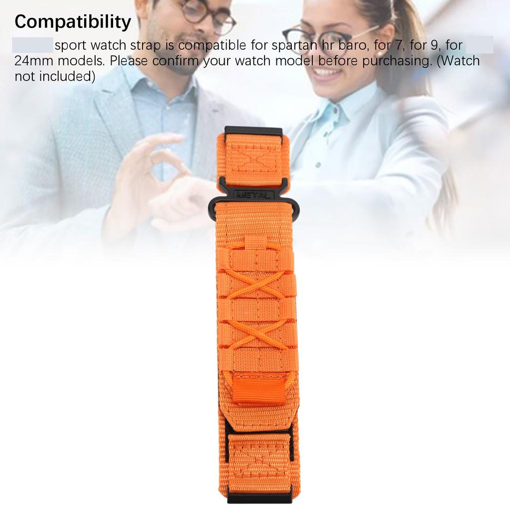 24mm Nylon Watch Strap Smart Watch Band Replacement Sport Watch Wristband for 9 Baro/ 9/7/D5i Orange