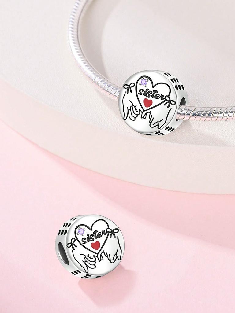Charm Copper Colors Pink Heart Friendship Bag Bead For Original Bracelet Diy Beads Charms Jewellery Making Gift For Women Styfne