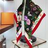 90Cm Modern Fashion Twill Silk Tulip Plant Flower Ladies Sunscreen Shawl Large Square Scarf Scarf Silk Scarf