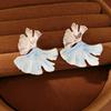 Leaf Fan Shaped Ginkgo Earrings Oil Drip Earrings Jewelry Elegant Ginkgo Ear Pendant  Party