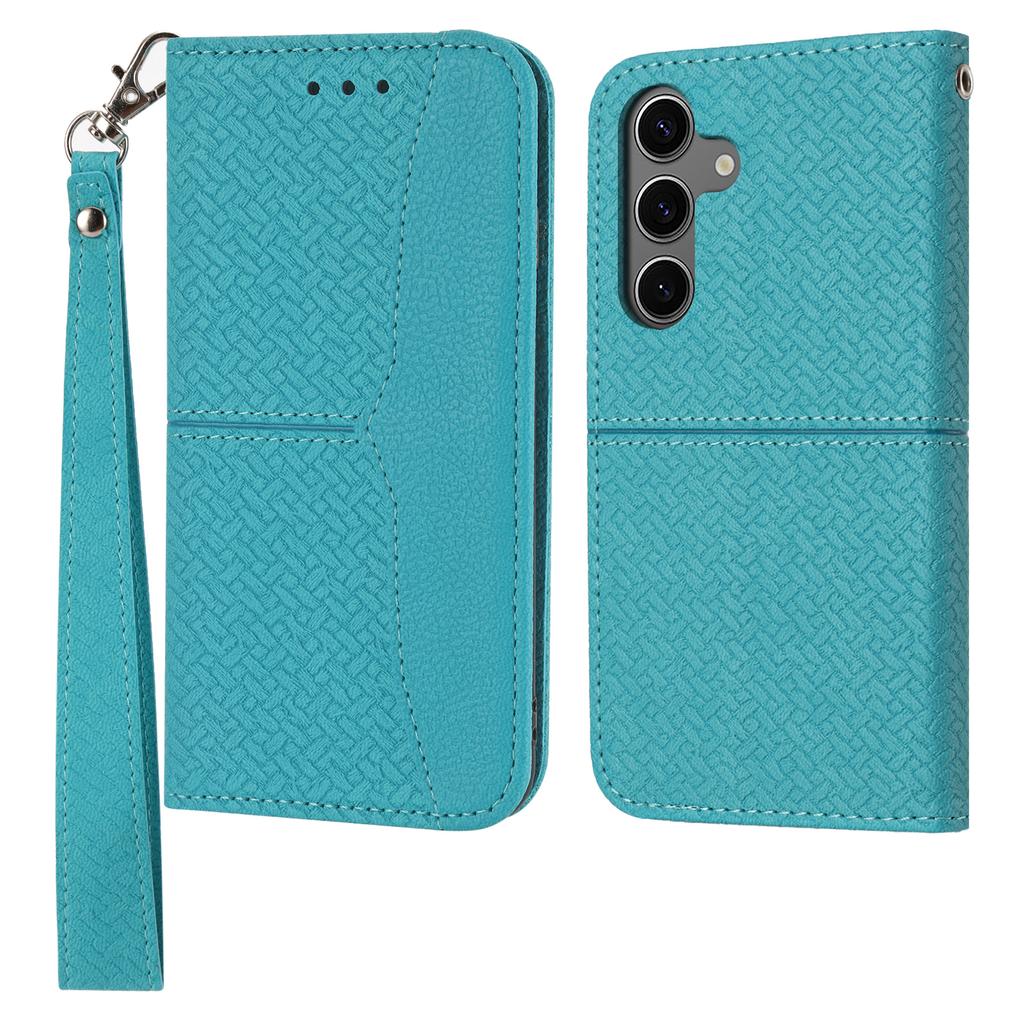 For Samsung Galaxy S25 Case Woven Texture PU Leather Wallet Phone Cover