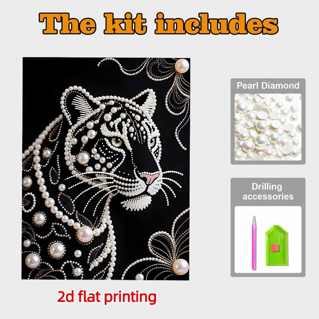 DIY Sady Diamond Art Bílý tygr Bez rámu 35x45cm Sady Diamond Painting Gem Art pro Dospělé/Začátečníky Nápad na dárek Dekorace na stěnu do domácnosti