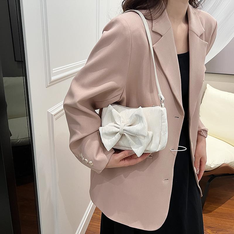 Bow design fabric crossbody bag shoulder bag women's mother  new lowest price cost-effective high solid color fashion